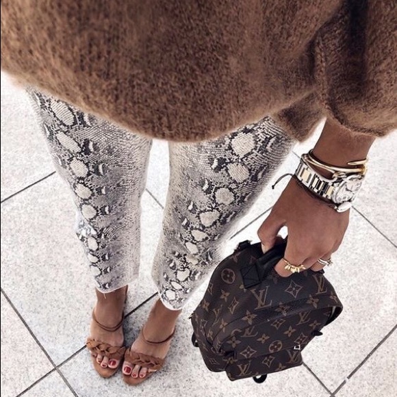 Zara Pants - ZARA | Snakeskin Crop Trouser Pant M